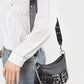 Vegan Leather Convertible Studded Shoulder Bag