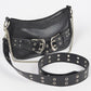 Vegan Leather Convertible Studded Shoulder Bag