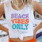 Beach Vibes Only Graphic Print Muscle Tank