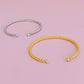 Slim And Cabled Open Bangle Bracelet