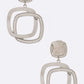 Double Square Drop Iconic Clip On Earrings