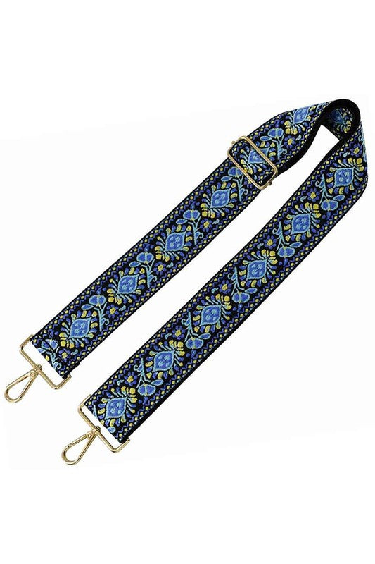 Flower Tribal Pattern Guitar Strap - 2 inch Wide