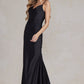 Cowl Neck Low Back Mermaid Open V-Back Long Evening Dress NXK490_0