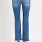 RISEN Full Size Mid Rise Ankle Straight Jeans with Pockets