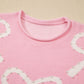 Pearl Detail Bow Round Neck Long Sleeve Sweater