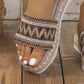 Geometric Woven Platform Slide Sandals