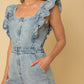 Ruffle Denim Romper