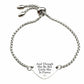 Solid Stainless Steel Inspirational Heart Slider Bracelet