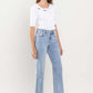 High Rise Distressed Hem Crop Dad Jeans