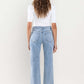 High Rise Distressed Hem Crop Dad Jeans