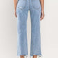 High Rise Distressed Hem Crop Dad Jeans