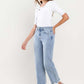 High Rise Distressed Hem Crop Dad Jeans