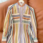 Striped Lantern Sleeve Shirt