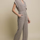 V-Neck Pocketed Jumpsuit