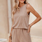 Sleeveless Top and Pocketed Shorts Set