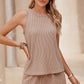 Sleeveless Top and Pocketed Shorts Set