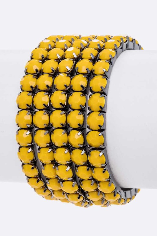 Matte Stone Layered Stretch Bracelet Set