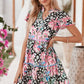 Floral Ricrac Embellished Tiered Mini Dress