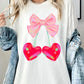 Cherry Pink Bow Graphic Heavyweight T Shirts