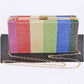 Rainbow Color Rhinestone Pave Box Clutch