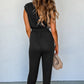 Women High Waist Sleeveless V Neck Jumpsuit