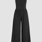 Women Cinched Waist Sleeveless Wide Leg Jumpsuit