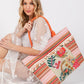 Various Flower and Tassel Beaded Tote Bag