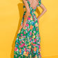 Women Print Sleeveless Ruffle Tiered Maxi Dress