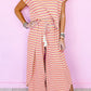 Women Tee Tasseled String Wide Leg Pants Set