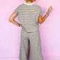 Women Tee Tasseled String Wide Leg Pants Set