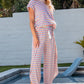 Women Tee Tasseled String Wide Leg Pants Set