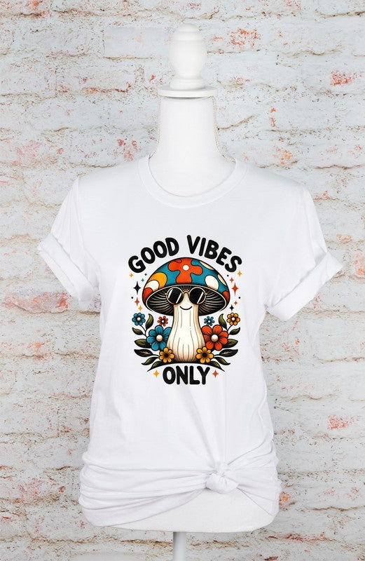 Good Vibes Mushroom Bella Canvas Graphic Tee