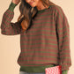 Stripe Round Neck Drop Shoulder Loose Sweater