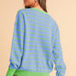 Stripe Round Neck Drop Shoulder Loose Sweater