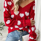 V-neck Heart Knit sweater