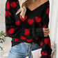 V-neck Heart Knit sweater