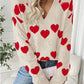 V-neck Heart Knit sweater