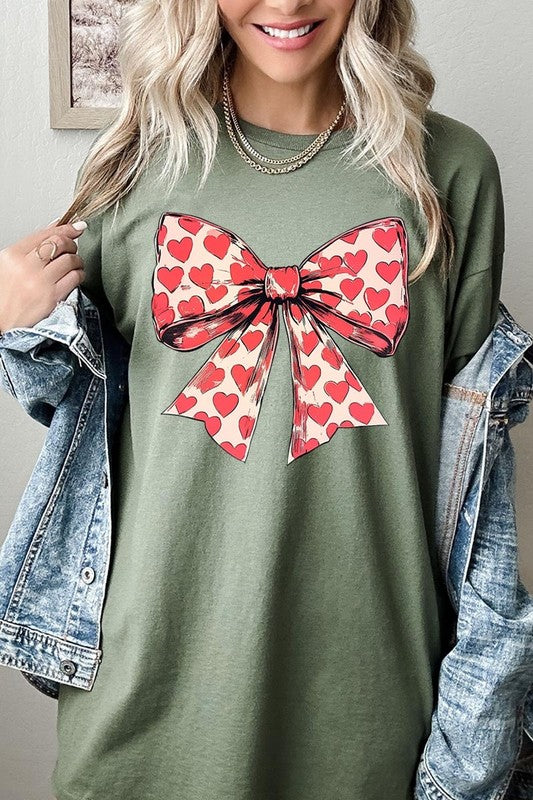 Heart Coquette Bow Graphic Heavy Cotton Tee