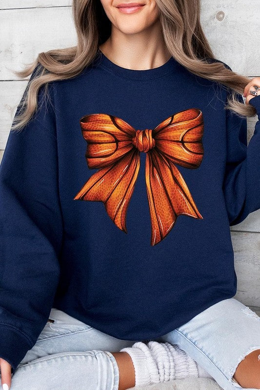 Coquette Basketball Bow Graphic Fleece Sweatshirt