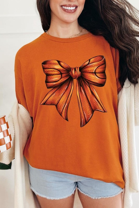 Coquette Basketball Bow Graphic Heavy Cotton Tee