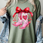 Valentine Cowgirl Boots Graphic Heavy Cotton Tee