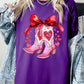 Valentine Cowgirl Boots Graphic Heavy Cotton Tee