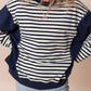 Women Block Exposed Seam Loose Fit Sweatshirt