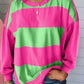 Women Colorblock Striped Drop Shoulder Sweatshirts