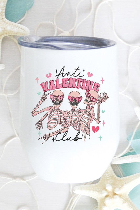 Anti Valentine Skeleton Wine Cup Tumbler