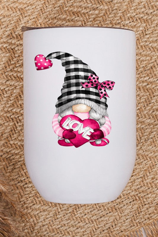 Valentine's Day Gnome Love Heart Wine Cup