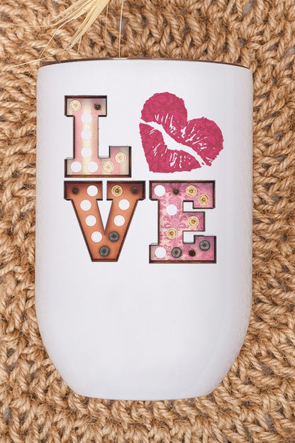 Valentine's Day Love Pink Heart Wine Cup