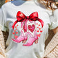 Valentine Cowgirl Boots Graphic Plus Tee