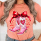 Valentine Cowgirl Boots Graphic Plus Tee