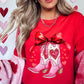 Valentine Cowgirl Boots Graphic Plus Tee